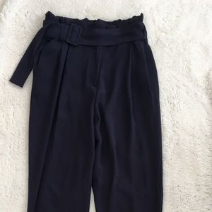 Paper Bag Dark Blue Dress Pants